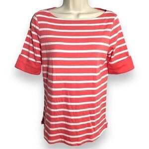 KIM Crawford Women’s Striped Top Coral/White Size Medium